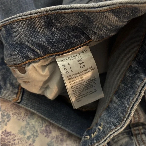 American Eagle Super High Rise Curvy Baggy Wide Leg Cargo Jeans - Picture 7 of 7